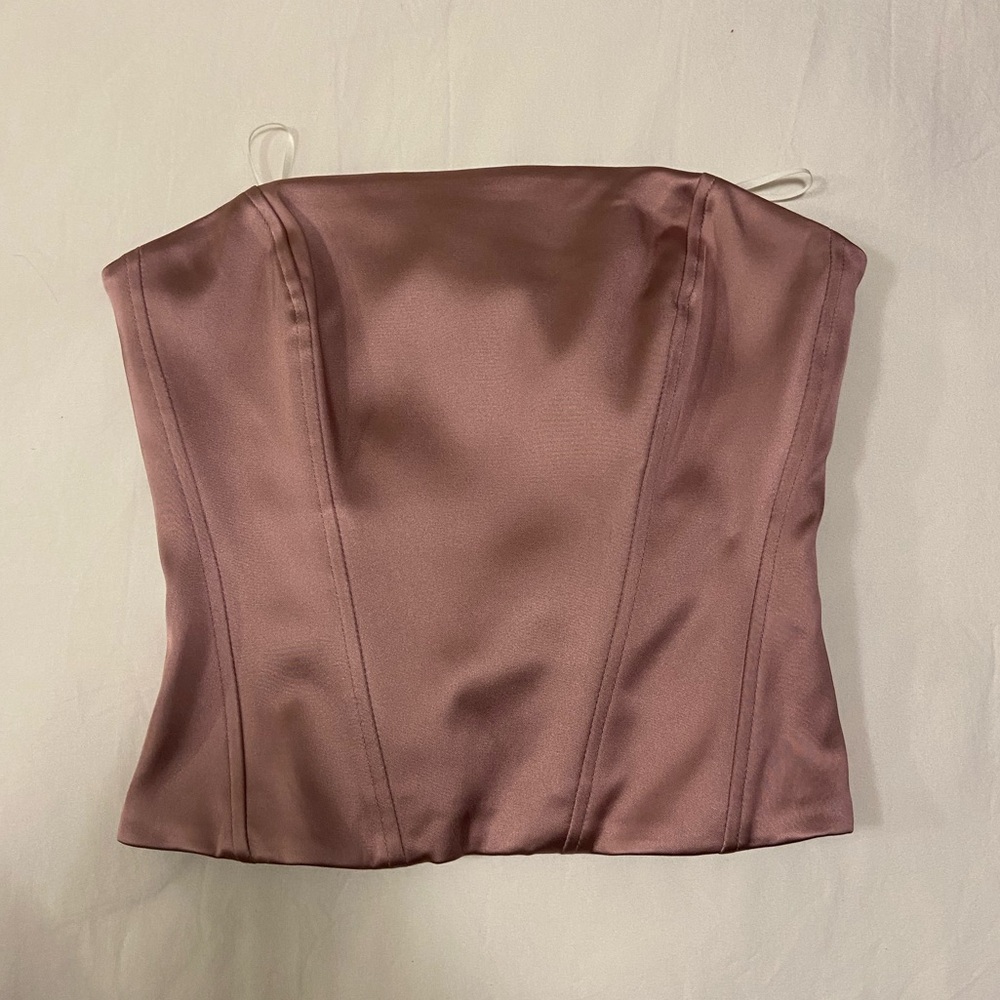 Aritzia pink satin corset, strapless (new with tags!)